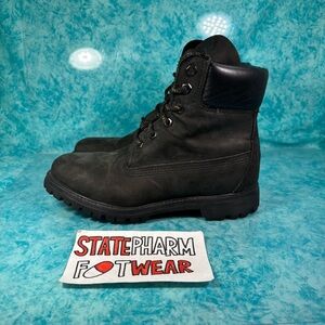 Timberland Classic 6” Lace Up Black Leather High Top Boots Women’s Size 5.5